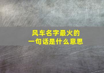 风车名字最火的一句话是什么意思