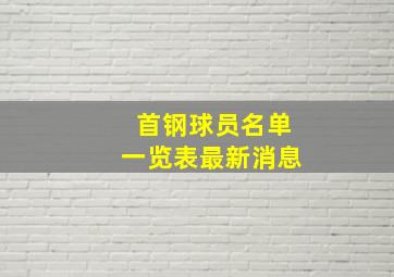 首钢球员名单一览表最新消息