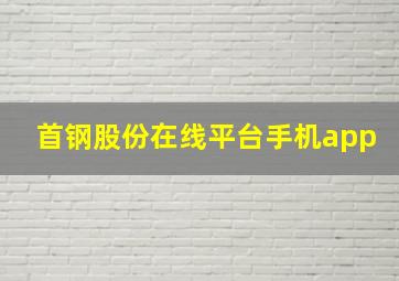 首钢股份在线平台手机app