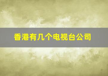 香港有几个电视台公司