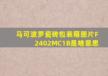 马可波罗瓷砖包装箱图片F2402MC1B是啥意思