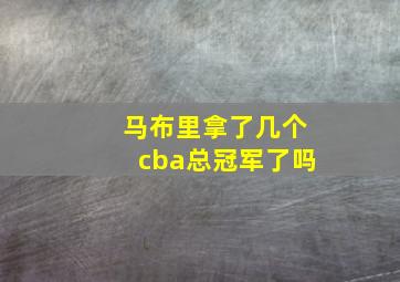 马布里拿了几个cba总冠军了吗