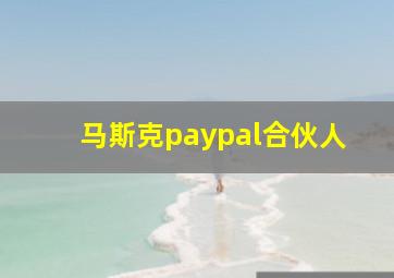 马斯克paypal合伙人