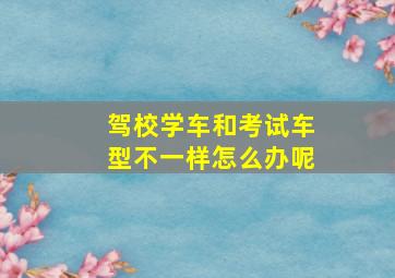 驾校学车和考试车型不一样怎么办呢