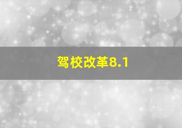 驾校改革8.1