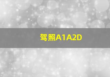 驾照A1A2D