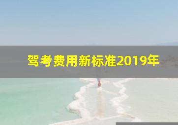 驾考费用新标准2019年