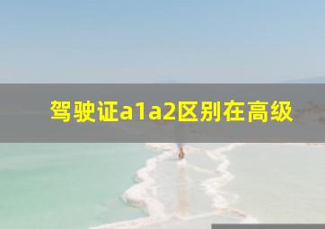 驾驶证a1a2区别在高级