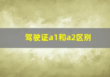 驾驶证a1和a2区别