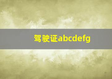 驾驶证abcdefg