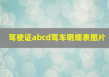 驾驶证abcd驾车明细表图片