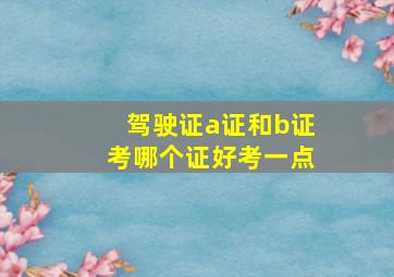 驾驶证a证和b证考哪个证好考一点