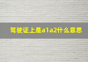 驾驶证上是a1a2什么意思