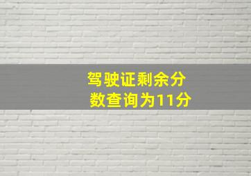 驾驶证剩余分数查询为11分