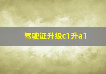 驾驶证升级c1升a1