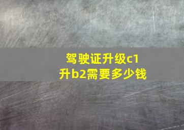 驾驶证升级c1升b2需要多少钱