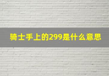 骑士手上的299是什么意思