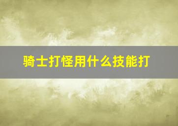 骑士打怪用什么技能打