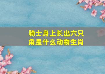 骑士身上长出六只角是什么动物生肖