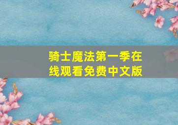 骑士魔法第一季在线观看免费中文版