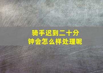 骑手迟到二十分钟会怎么样处理呢