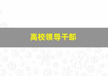 高校领导干部