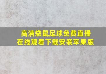 高清袋鼠足球免费直播在线观看下载安装苹果版