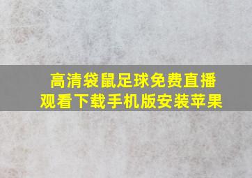 高清袋鼠足球免费直播观看下载手机版安装苹果