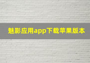 魅影应用app下载苹果版本