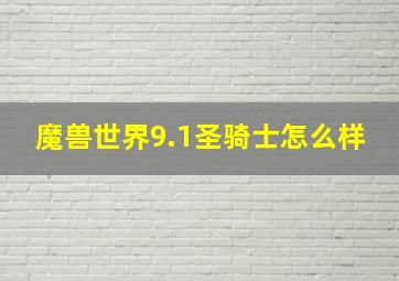 魔兽世界9.1圣骑士怎么样