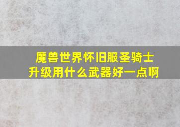 魔兽世界怀旧服圣骑士升级用什么武器好一点啊