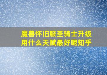 魔兽怀旧服圣骑士升级用什么天赋最好呢知乎