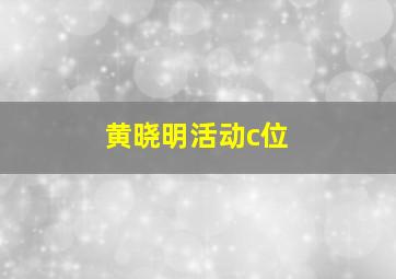 黄晓明活动c位