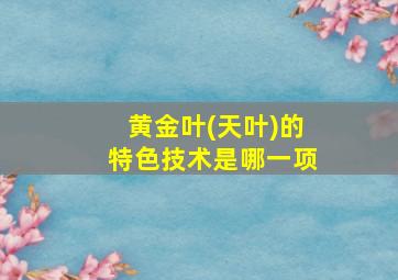 黄金叶(天叶)的特色技术是哪一项