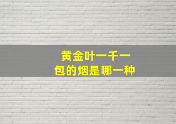 黄金叶一千一包的烟是哪一种