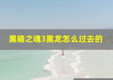 黑暗之魂3黑龙怎么过去的