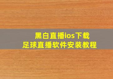 黑白直播ios下载足球直播软件安装教程