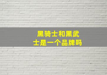 黑骑士和黑武士是一个品牌吗