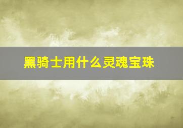 黑骑士用什么灵魂宝珠