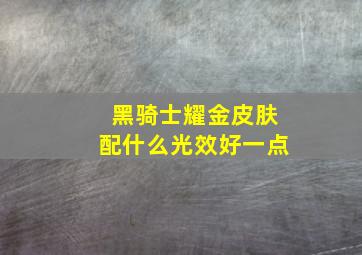 黑骑士耀金皮肤配什么光效好一点