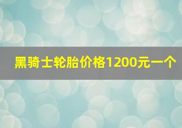 黑骑士轮胎价格1200元一个