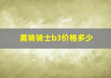 黑骑骑士b3价格多少