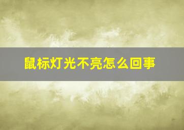 鼠标灯光不亮怎么回事