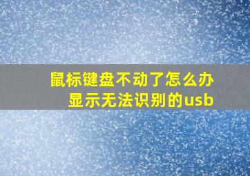 鼠标键盘不动了怎么办显示无法识别的usb