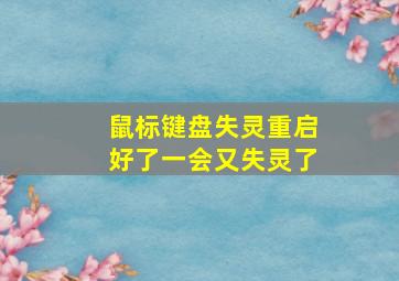 鼠标键盘失灵重启好了一会又失灵了