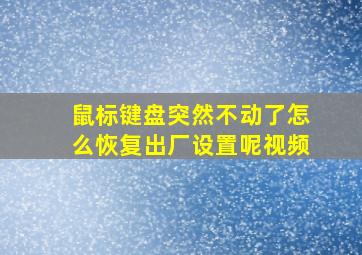 鼠标键盘突然不动了怎么恢复出厂设置呢视频