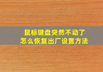 鼠标键盘突然不动了怎么恢复出厂设置方法