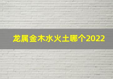 龙属金木水火土哪个2022