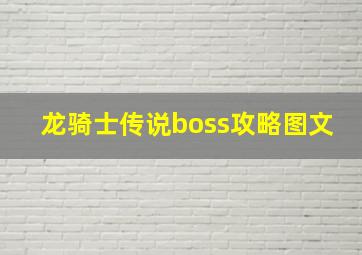 龙骑士传说boss攻略图文