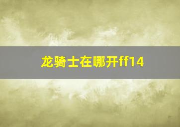 龙骑士在哪开ff14